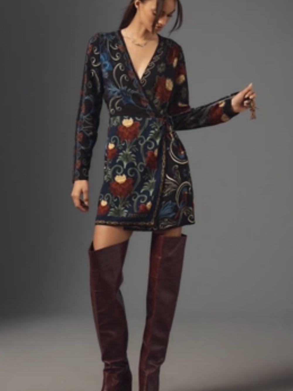 FARM Rio Arabesque Scarves Mini Wrap Dress